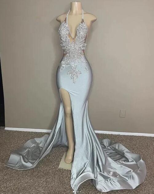 Maroon prom dresses, Halter prom dresses, Mermaid prom dresses    cg12985