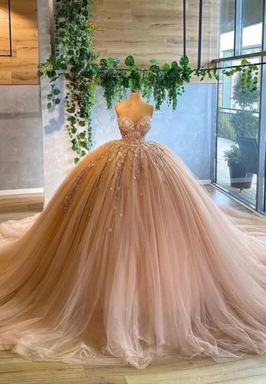 Sweetheart Ball Gown Tulle Prom Dresses