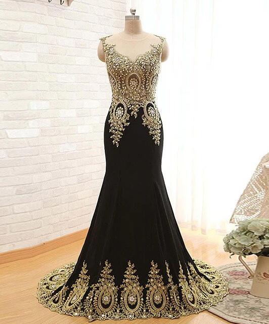 chinese dress ladies Elizabeth K GL3054 Fitted Sequin Gown Formal Dress Shops Black / 2XL main image 1