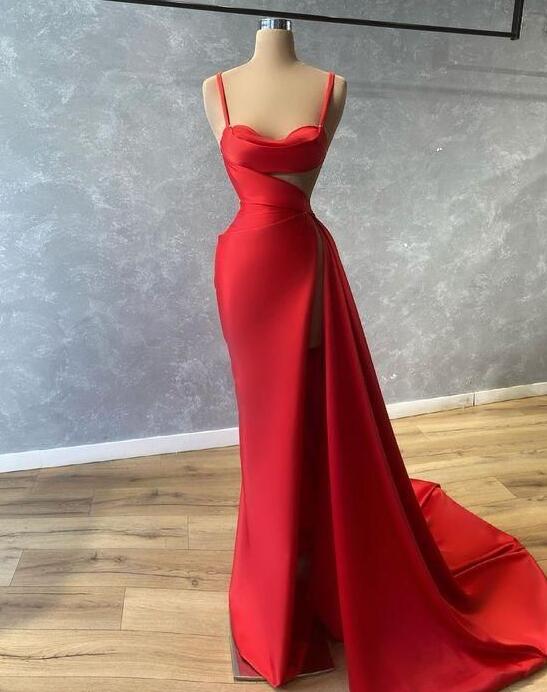 Mermaid Red Prom Dresses Long Evening Dresses