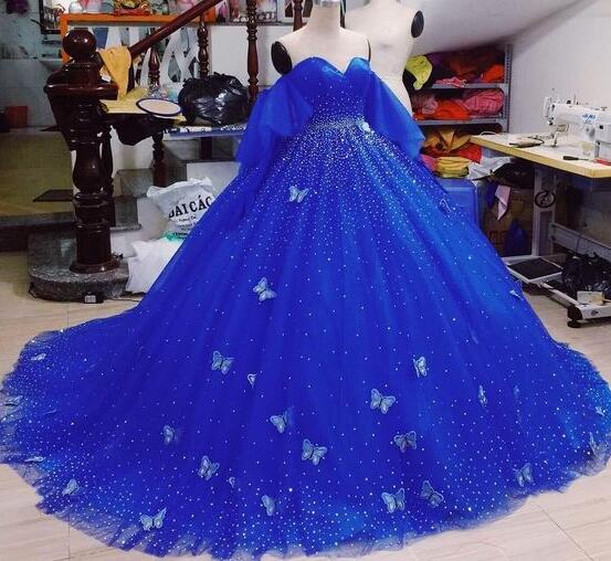 Mermaid Royal Blue/red Quinceañera Dress