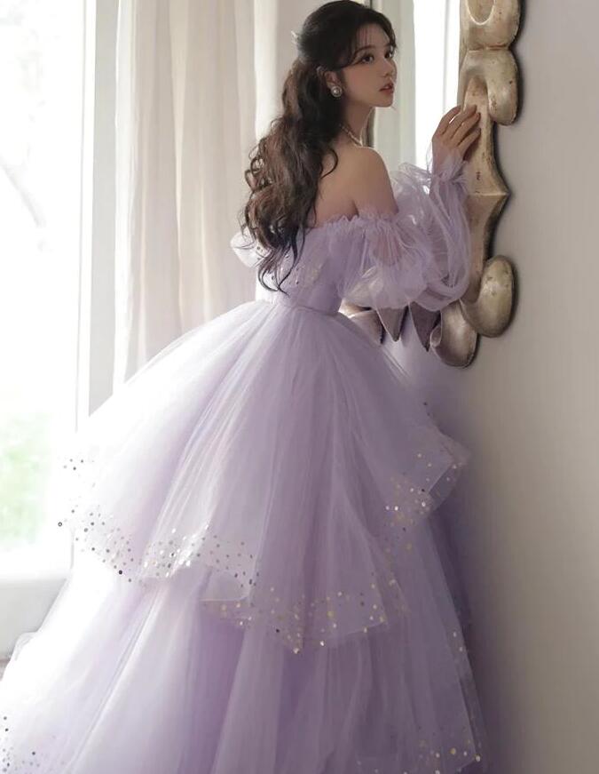 Ball Gown Long Sleeves Tulle Lace Jewel Prom Dresses main image 0