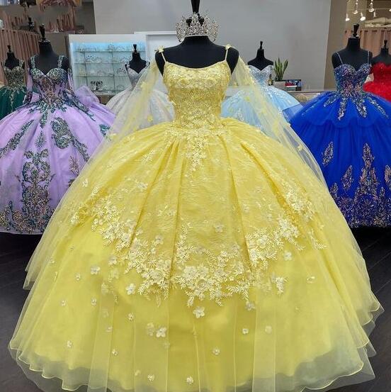 Ball Gown Quinceanera Dress Sweet 16 Dress With Detachable Cowl Cape