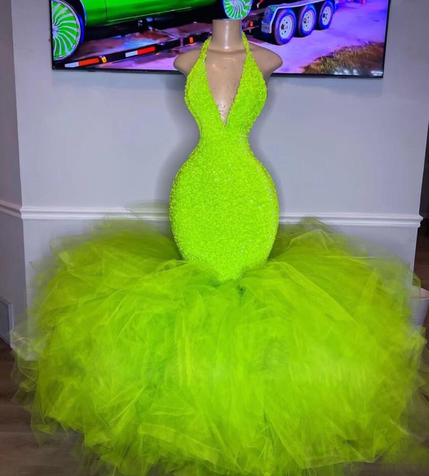 Sexy Party Dresses 2023, Green Sequin Prom Dresses