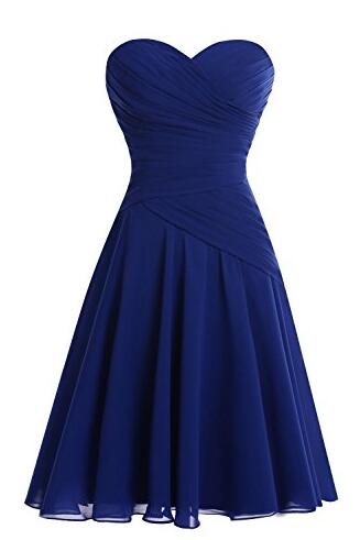 Cute Blue Chiffon Short Prom Dresses