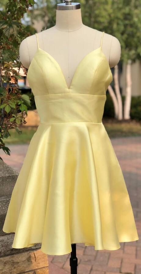 Cute Light Yellow Homecoming Dresses