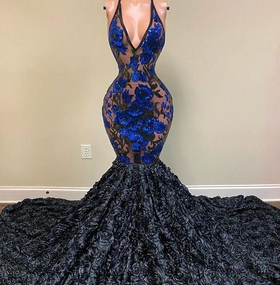 Mermaid Lace Black Long Evening Dress