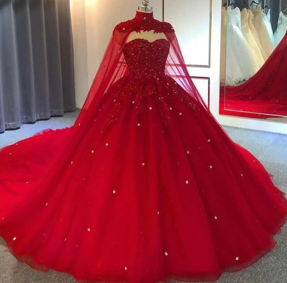 Mermaid Arabic Dubai Black Red Quinceanera Dresses With Wraps