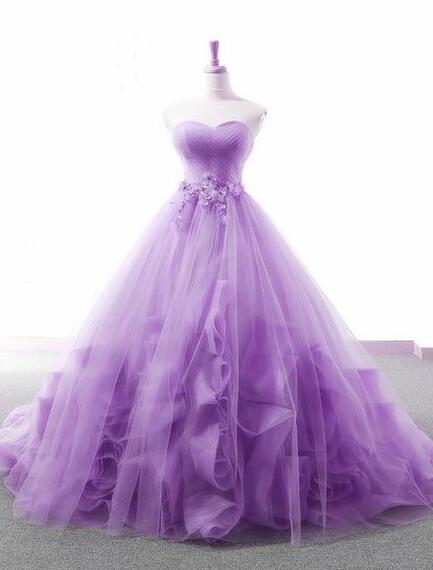 Princess Style Sweetheart Tulle Ball Gown Formal Dresses