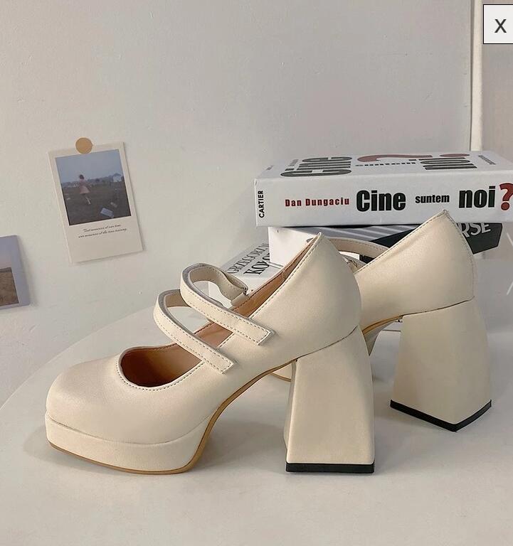 Elegant High Heel Pumps Women Mary Janes Shoes