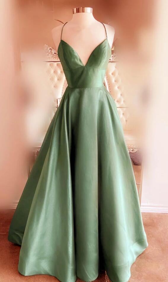 slim fit dress slacks A Line Off Shoulder Sage Green Prom Dress Evening Formal Party Gowns f –  formalgowns main image 1