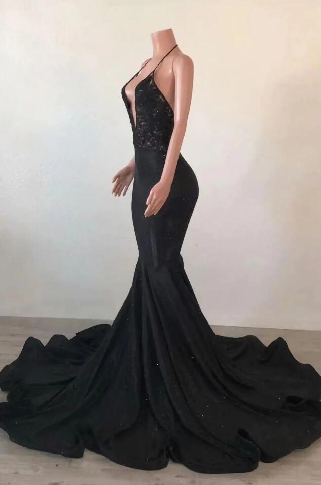 sachin and babi light blue dress Navy Blue Velvet Halter Backless Prom Dress main image 1