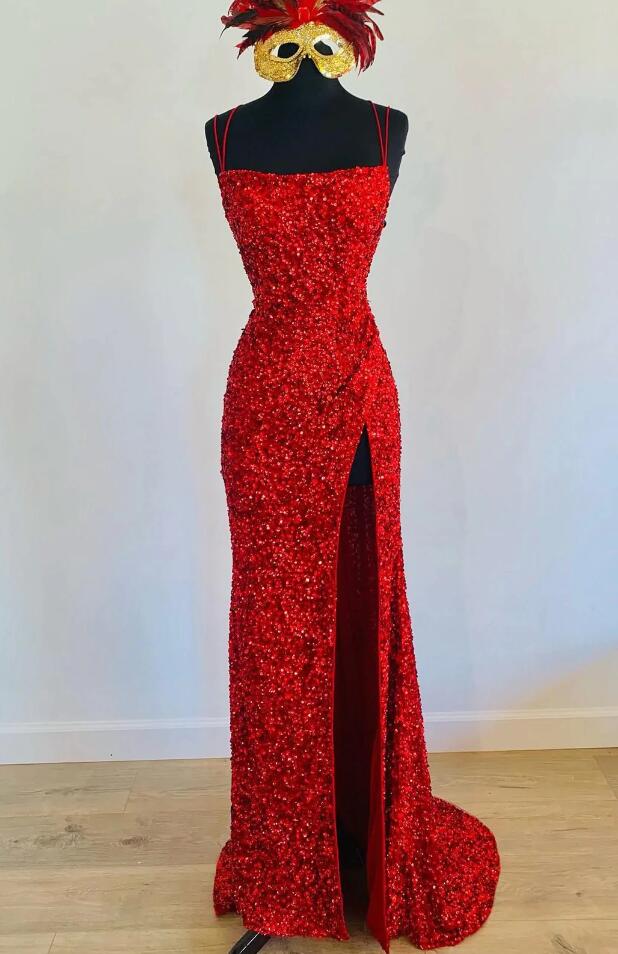 Luxury Wine Red Illusion Cut Out Lace Mermaid Slit Evening Dress LA73522A