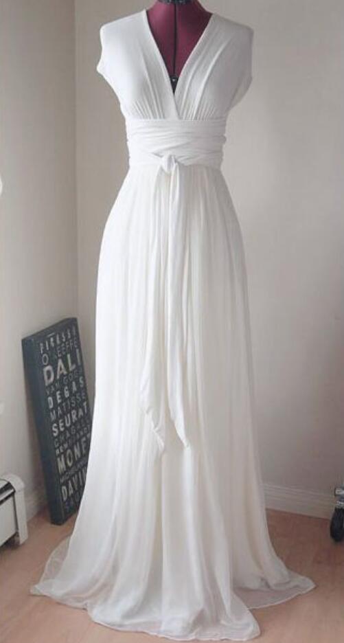 European and American deep V-neck  back chiffon dress main image 1