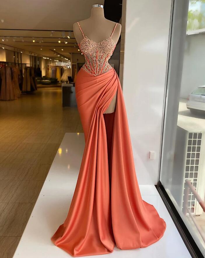 Sheath A Line Orange Evening Dresses, Prom Dresses