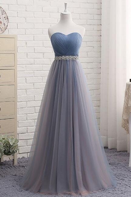 Sweetheart Tulle Beading Prom Dress, Long Prom Dress, Tea-length Prom Dress, Short Prom Dress, Bridesmaid Dresses