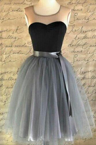 Sweetheart Homecoming Dress,illusion Prom Dress,mini Dress, Party Dress, 2017 Evening Dresses