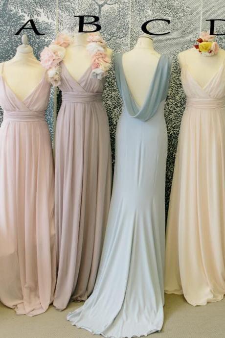 Beauty Floor-length Bridesmaid Dresses, Spaghetti Straps Long Bridesmaid Dresses, Chiffon Bridesmaid Dress,bridesmaid Dresses