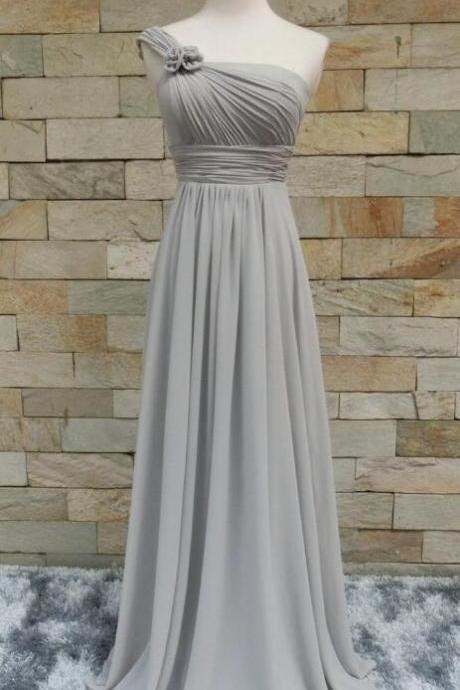 Custom Prom Dress,Chiffon Prom Dress,Handmade Bridesmaid Dress,Long Prom Dress,Handmade flower prom dress