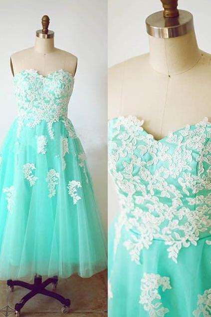 Custom Sweetheart Short Tulle Lace Prom Dresses Gowns , Homecoming Graduation Cocktail Party Dresses, Holiday Dresses