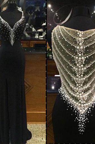 Custom Beaded Black Prom Gowns, Dresses For Prom, Mermaid Prom Dresses, Affordable Prom Dress, Junior Prom Dress,formal Evening Dresses Gowns,