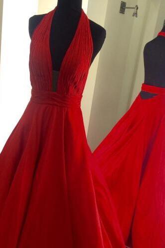 Backless Evening Gowns,long Red Prom Gowns,open Backs Prom Gowns, Style Fashion Prom Gowns