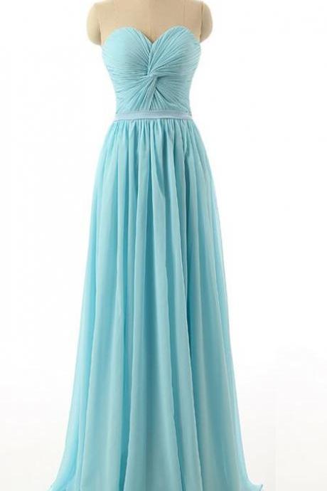 Custom Made Sweetheart Neckline Ruched Front Knotted A-line Evening Dress, Prom Dress