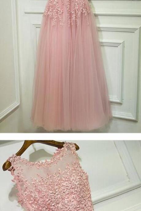 Sleeveless Prom Dress,sexy Long Prom Dress,pink Prom Dress,floor Length Prom Dress,elegant Homecoming Dresses