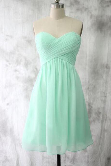 Cheap Short Bridesmaid Dress, Empire Sweetheart Bridesmaid Dress,Cheap Bridesmaid Dress, Mint Green Bridesmaid Dresses
