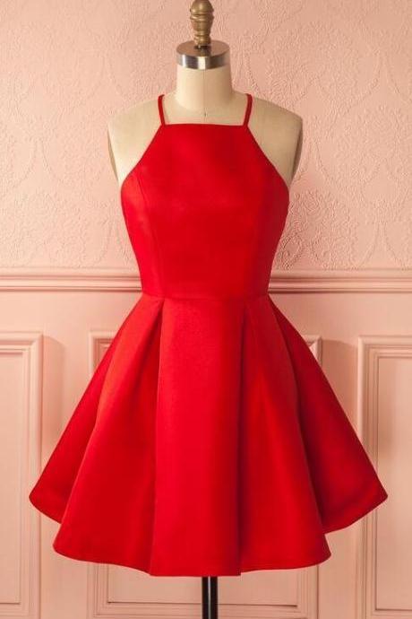 Knee Length Homecoming Dress,black Graduation Dress, Red Homecoming Dress ,short Homecoming Dress