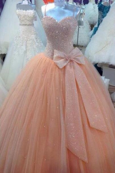 Custom Made Pink Prom Dress,ball Gown Prom Dress, Sweetheart Neckline Prom Dresses, Pink Ball Gown Dresses