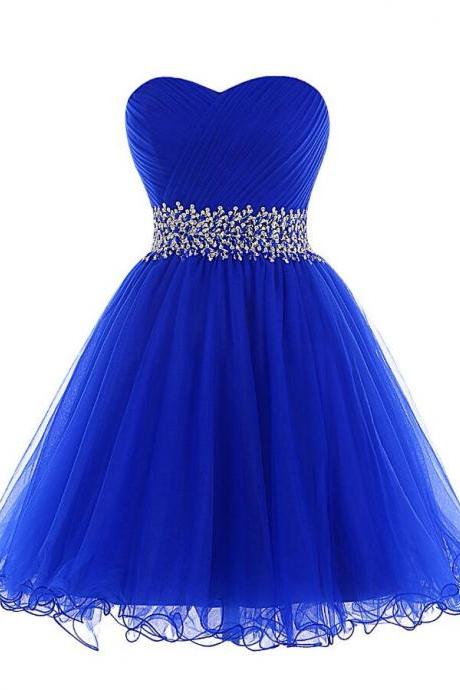 Sexy Homecoming Dress,short Prom Dress, Royal Blue Short Homecoming Dress With Sweetheart Neckline