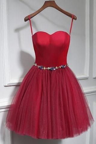 Cute Homecoming Dress,tulle Homecoming Dress,red Short Prom Dress, Homecoming Dress, Short Party Dresses, Pretty Sweet 15 Dresses, Graduation