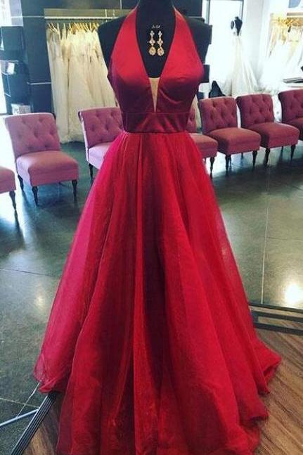 Burgundy Prom Dresses,sexy Prom Dress, Prom Gown,vintage Prom Gowns, A Line Prom Dress,v Neck Long Prom Dress, Burgundy Evening Dress