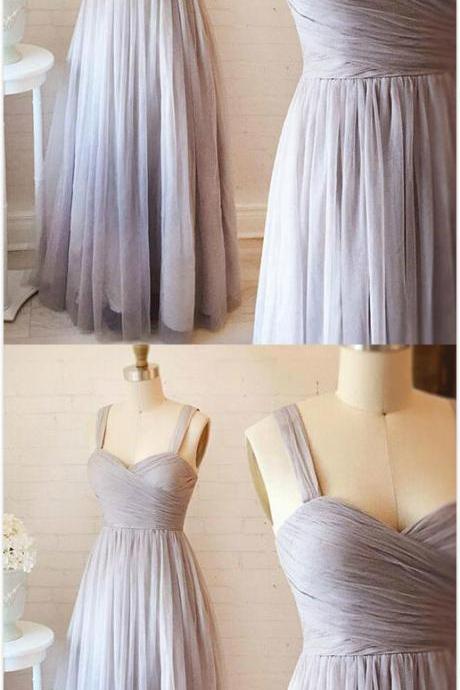 Gray Prom Dress,Cheap Prom Dress,Sweetheart neck Prom Dress,Long Prom Dress,tulle long prom dress, gray evening dress