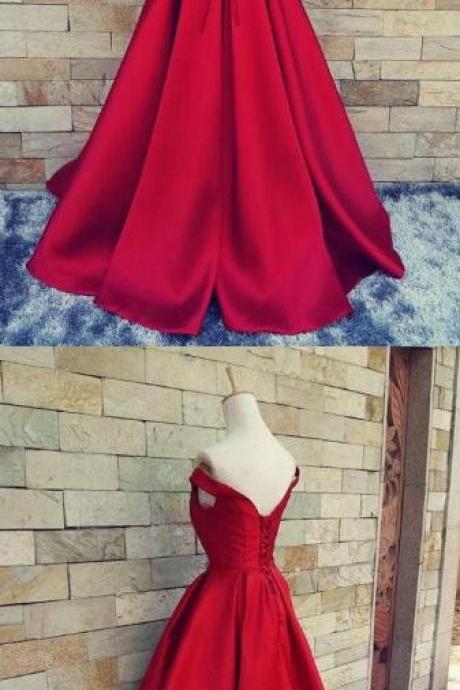 Beauty V Neck Stain Prom Dress,sexy Prom Dresses, Prom Dress,long Homecoming Dress,red Ball Gown Prom Dress,formal Dress