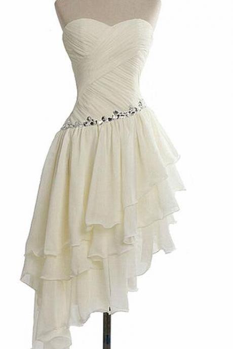 Charming Short Prom Dress, Chiffon Prom Dress,Short Homecoming Dress, Pleat Homecoming Dress ,Noble Homecoming Dress