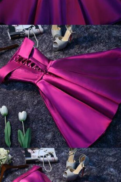 Purple Homecoming Dress,short Homecoming Dress,stain Short Prom Dresses For Girls,simple Satin Homecoming Dress
