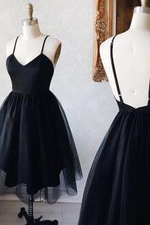 Black V Neck Homecoming Dress, Homecoming Dress,short Prom Dress, Homecoming Dress
