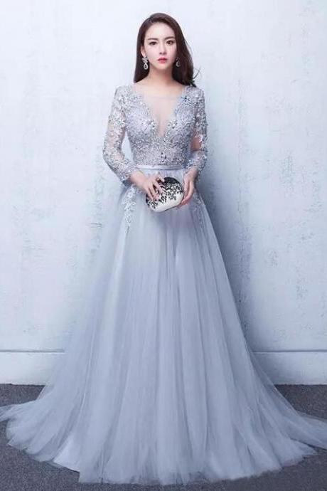 Long Sleeve Prom Dresses,sexy Prom Dress, Lace Prom Dress,evening Dresses,long Formal Dresses, Graduation Party Dresses, Prom Dress