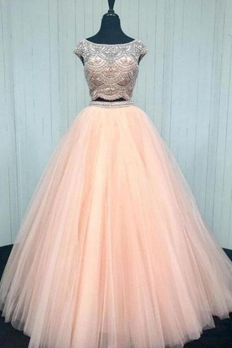 Elegant Ball Gown Prom Dress,charming Prom Dress, Prom Dress,tulle Prom Dresses, Crystal Beading Long Formal Evening Dress