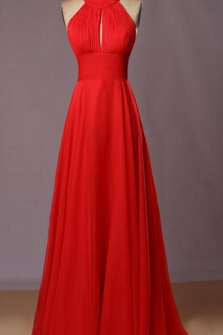 Simple Prom Dress,halter Prom Dress,red Prom Dress,sexy Open Back Evening Dress,halter Neckline Party Dress