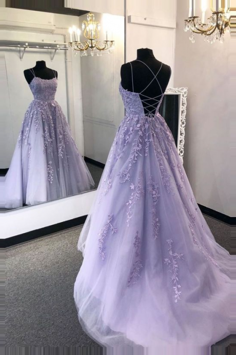 Elegant A Line Lavender Prom Dresses,evening Dress,party Gown P2005