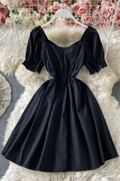 Black A line short dress 