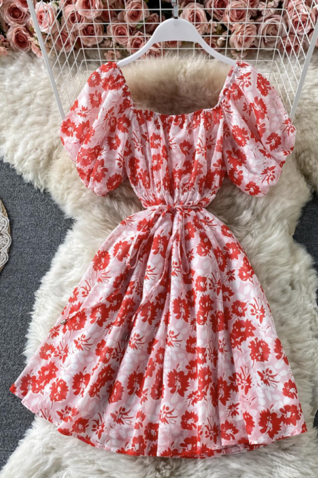 Cute A line floral dress 