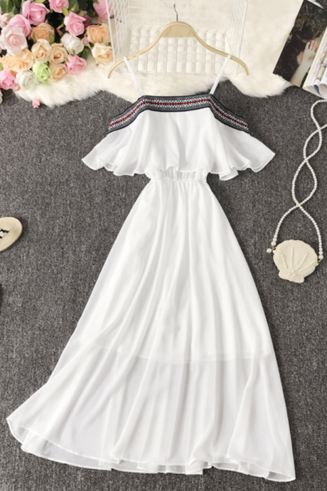 Cute A Line Soft Chiffon Dress Summer Dress
