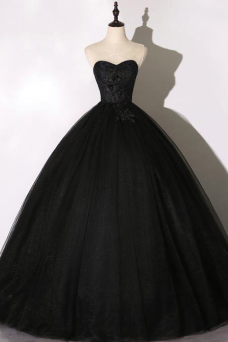 Black Lace Long Prom Dress A Line Formal Dress