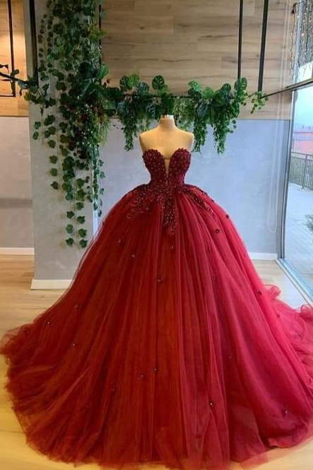 Simple A line ball gown prom dress, formal dress 