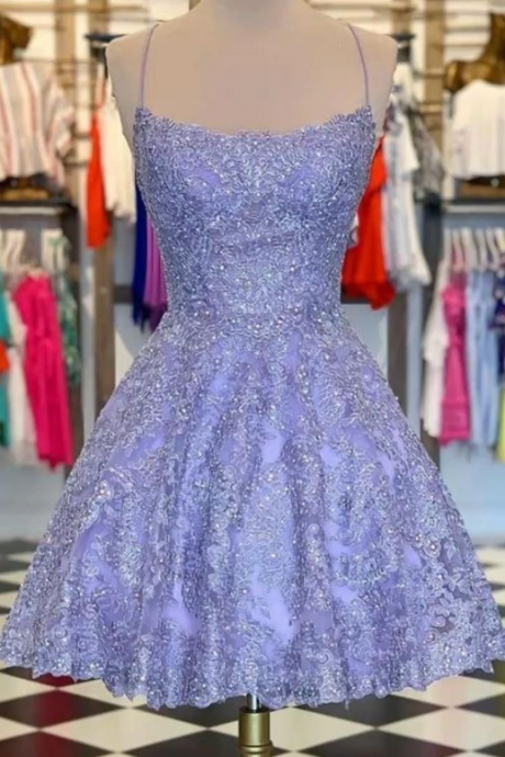 Cute Short Homecoming Dresses, Formal Lace Dresses For Teens