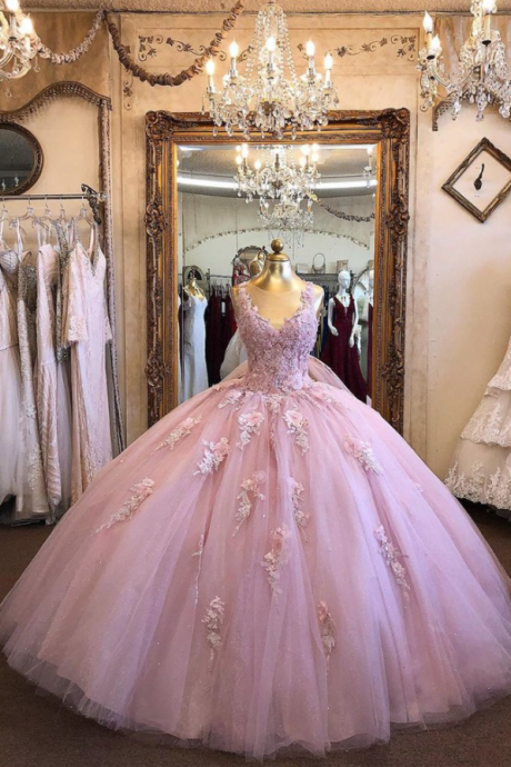 Tulle Ball Gown Evening Gowns With Appliques